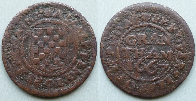 Grantham, borough issue 1667 halfpenny N2938